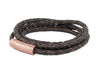 Copy of Copy of Multi-Wrap Leather Bracelet in Chocolate Brown with and Antique Copper Clasp