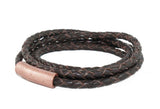 Copy of Copy of Copy of Copy of Multi-Wrap Leather Bracelet in Chocolate Brown with and Antique Copper Clasp